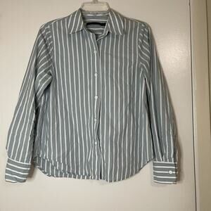 Jenni Kayne Classic Shirt in Vintage Blue Stripe button down Cotton top XS